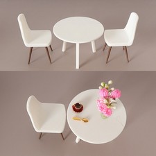 1/12 Dollhouse Simulation Table Chair Set Dollhouse Living Furniture Decoration Tafel- en stoelset price