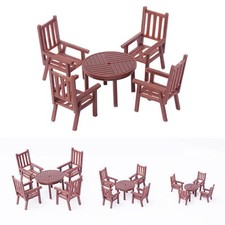 Plastic Table & Chair Set in HO Scale 5 Pieces Ideal for Landscape Decoration Tafel- en stoelset price
