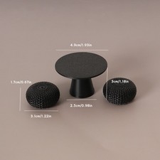 1/12 Dollhouse Simulation Black Round Table Chair Set Dollhouse Furniture Decor Tafel- en stoelset price