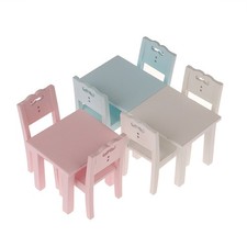 1:12 Dollhouse Miniature Wooden Kids Table Chair set Doll House AccessoriesLfp Tafel- en stoelset price
