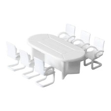 1/50 Dollhouse Conference Table Chair Set Realistic for Photography Props Tafel- en stoelset price
