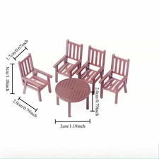 Dollhouse Table and Chair Set | Model, Dollhouse Decor, Scene Photography Props, Tafel- en stoelset price
