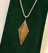 Diamond Shaped Moss Agate 2” Sterling Silver Pendant On A 24” Rounded Box Chain Diamanten ketting price
