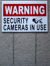 WARNING SECURITY CAMERAS IN USE Coroplast  YARD SIGN 8x12  w/ Stake  Security Beveiligingscamera's price