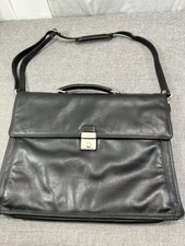 PICARD Unisex Black Leather Double Sided Briefcase Laptop Bag EUC 17 x 14 Unisex Briefcase price