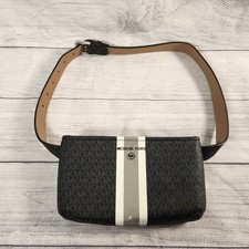 Michael Kors Womens Black Signature Logo Belt Bag Waist Pack 556203 S/M Dames Riem Tas price
