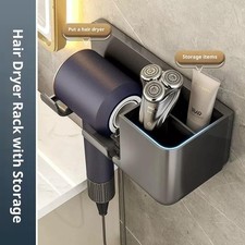 Hair Dryer Holder Wall-Mounted Rack No-Drill Bathroom Storage For Hair Dryers Haardrogers price