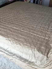 Bedspread Counterpane Throw Cover Muted Gold Embroidered 80” X 60” Bedspread price
