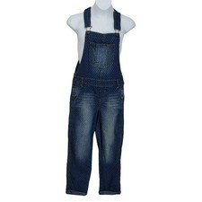 Vintage Lei Denim Polka Dot Overalls Distressed Washed Blue Soft Comfortable Cas Dames jumpsuits en tuinbroeken price