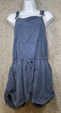 Umgee Womens Medium Shorts Overalls Romper Blue Faux Pockets Elastic Waist Dames jumpsuits en tuinbroeken price