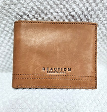 Kenneth Cole Golden Brown Leather Reaction Wallet 5" Folding Unisex Card Holder Unisex kaarthouder price