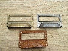 3" Steel DRAWER CHEST CUPBOARD FILING CABINET OFFICE  LABEL CARD FRAME HOLDER Filing Kast price
