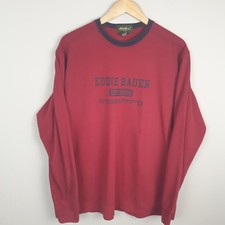 Eddie Bauer Sweatshirt Mens Large Red Long Sleeve Outdoor Outfitter Graphic T-shirt & sweatshirt (Outdoor) price