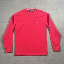 Polo Ralph Lauren Thermal Sweatshirt Mens Size Large Long Sleeves Waffle Red T-shirt & sweatshirt (Outdoor) price