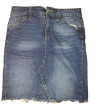 Womens Blue Jeans Denim Skirt Mini - Universal Thread - size 4/27 raw frayed hem Jeans / Denim Skirt price