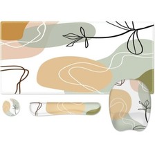 Desk Matt Set Keyboard Wrist Rest, Large Mouse Pad, Pink Tropical Leaves Bureau mat Set price