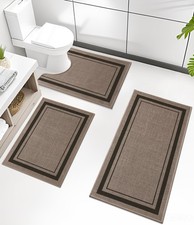 chakme Bathroom Rug Sets 3 Piece Ultra Thin Bath Mat Absorbent Non Slip Machine Badkamer Rug price