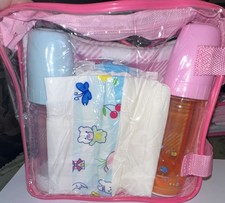 Doll Baby Care Set Bag Bottles Diaper Blanket Pink Accessories Toy Lot Baby Verzorging Tas price