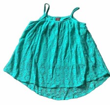 Arizona Girls Tank Top Shirt Youth Size 14 Teal Lace Draped Overlay EUC Meisjes hemdje price