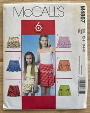 Girls Skirt Sewing Pattern M4867 Size 7 8 10 McCalls Easy Uncut FF Meisjes rok price