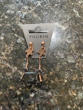 Pilgrim Jewellery Swarovski Crystal Floral Drop Earrings, White Swarovski Oorbellen price