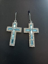 Stunning Cross Earrings Made With Swarovski Glass Stones Swarovski Oorbellen price