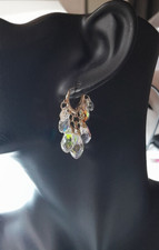 créoles acier inoxydable  plaqué or et cristaux Swarovski création unique Swarovski Oorbellen price