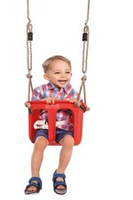 BABY BUCKET SWING SEAT RED WITH SAFETY BELT AND ANTI-TILT AND ANTI-SLIP KNOTS Baby Swing price