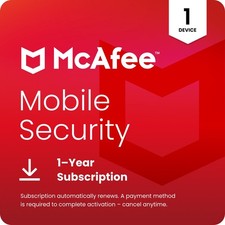 McAfee Mobile Security Antivirus 2026 for Android iPhone iOS 1 Device 1 Year VPN Antivirus Software price