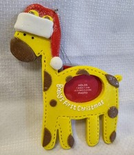 Baby's First Christmas*Photo Frame Ornament*Flexible Plastic Glittery Giraffe* Baby Jas price