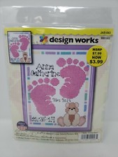 Design Works 5" x 7" Baby Footprints Counted Cross Stitch Picture Kit JAS-043 Baby Jas price