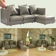 1Set Corner Sofa 1:12 Scale Dollhouse Miniatures Furniture Pillow Retro Party Corner Bank / Set price