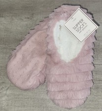 Target Dusty Rose Pink Tier Womens Slipper Socks with Grippers Size M L 8-10 NWT Dames Slipper Sokken price