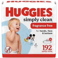 Huggies Simply Clean Fragrance-Free Baby Wipes 3 Flip-Top Packs(192 Wipes Total) Baby Wipes price