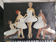 Original artwork"Five Ballerina's"  oil painting 40x30cm by TJCutting Ballerina's price