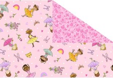 Pre-Quilted Double Sided with Batting Ballerina's Hearts Cotton Pink Fabric Bty Ballerina's price