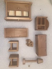 Wooden Dolls House Furniture Set Living Room Lounge   Hand Made Huishouden Kamer & Lounge Set price