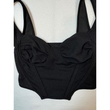 Goth Edgy Nightlife Corset Bustier Crop Top Womens XS Black Dark Aesthetic Bustier price