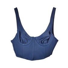 Tic Toc Bralet Small Blue Corset Bustier Crop Top Zip Back Structured Streetwear Bustier price