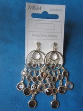 Zilverkleurige oorhangers met verschillende glaskleuren (NIEUW) Zilver Oorbellen price