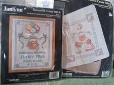 2 Vintage 1993 Janlynn Cross Stitch Kits-Baby Quilt-Birth Announcement-Crafts-(D Baby Quilt price