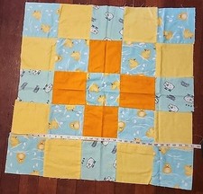 Handmade unfinished baby quilt top receiving 31x30" duckies, sheep, colorful Baby Quilt price