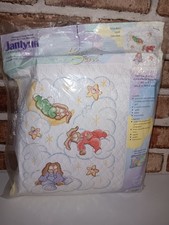 Janlynn Heaven Sent Bunny Cross Stitch Stamped Baby Quilt Kit New # 54-0103 Vntg Baby Quilt price