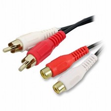 Rca Phono Doppel Stecker Auf Buchsen Verlängerung Kabel Rot/Weiß Audio Gold RCA Kabel price