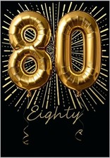 Abacus 80th Birthday Card Luxury Gold Foil Balloons Happy 80th Birthday Inside Abacus price