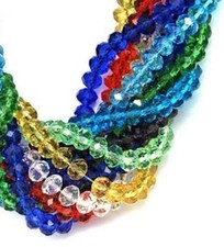 FACETED RONDELLE ABACUS CRYSTAL GLASS BEADS 4mm 6mm 8mm 10mm COLOUR CHOICE Abacus price