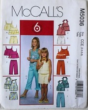 McCalls 5036 Girls 6 Great Looks Tops Shorts Capri Pants Sewing Pattern 3-4-5-6 Meisjes capribroek price