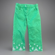 Talbots Kids Girls Capri Pants 7 Eyelet Embroidered Green Adjustable Waist Meisjes capribroek price