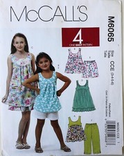 McCalls 6065 Girls Tops Dresses Shorts Capri Pants Sewing Pattern Sz 3-4-5-6 Meisjes capribroek price
