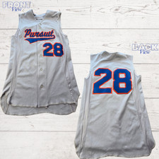 Pursuit 28 Baseball Jersey Mens XL Grey Sleeveless Button Front Mesh Vest Top Heren Vest price